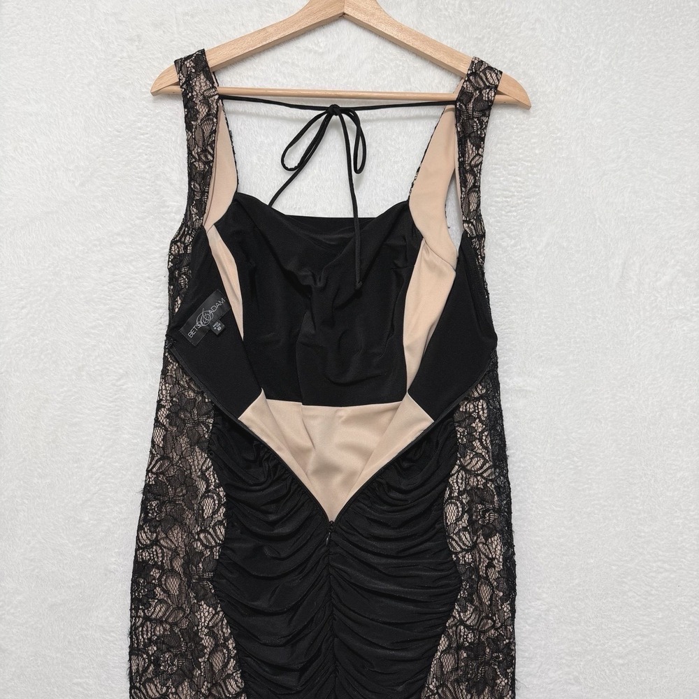 Betsy‎ & Adam Lace Bodycon Black Nude Dress - Picture 5 of 9